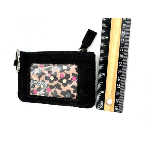 Vera Bradley Black ID Badge with Zippered Pocket with Floral Interior - Picture 4 of 6